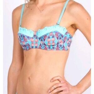 Maaji Bikini Pineapple Stakes Bikini Top Womens Small Removable Strap Tropical